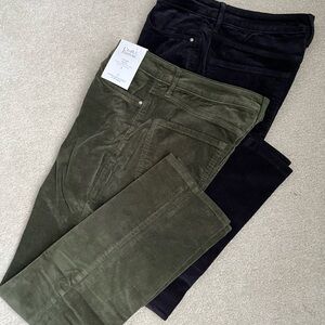 Lot of 2: Croft & Barrow Straight Leg Corduroy Pants - Olive and Black